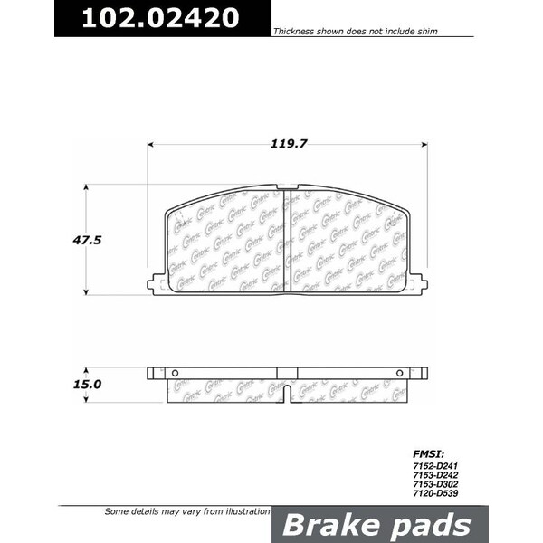 Centric Parts CTEK Brake Pads, 102.02420 102.02420 - main
